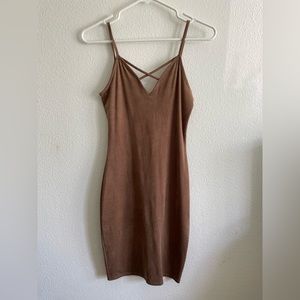 Bodycon faux suede dress - S